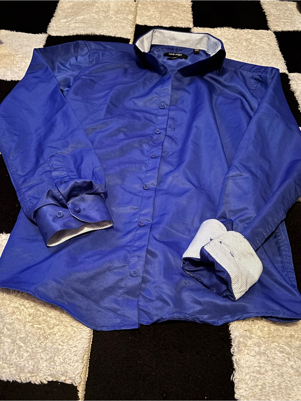Nine West royal blue slim fit dress shirt